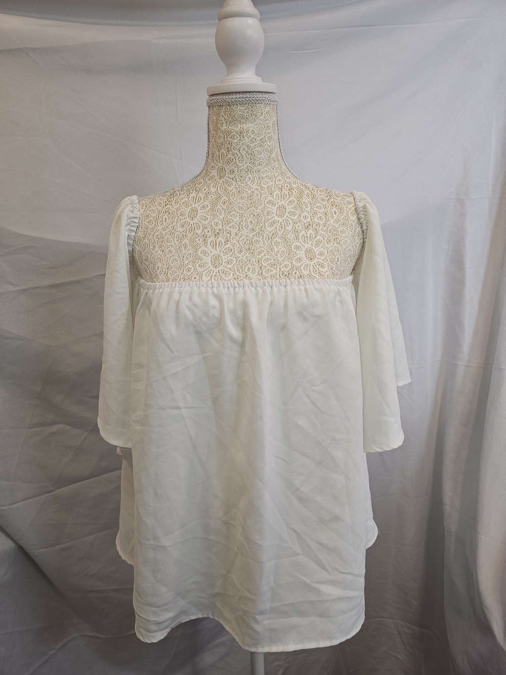 Kona Sol Cream Off-Shoulder Blouse with Flutter Sleeves